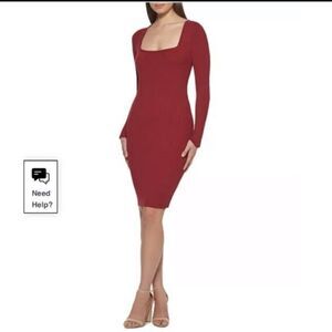 GUESS Ribbed Knit Sweater Dress